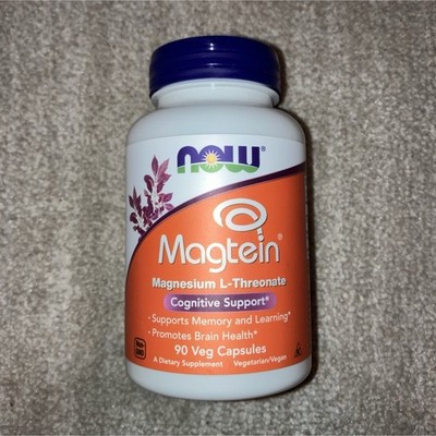NOW Magtein Magnesium L-Threonate 90 Veg Caps 144mg Brain Cognitive Support