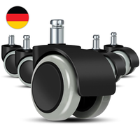 BüRostuhl Rollen(5Er Set) - 10MM /22 MM Ersatz-Hartbodenrollen FüR Gaming-StüHle