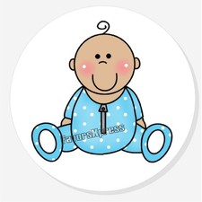 BOY BABY SHOWER SCRAPBOOK ENVELOPE SEALS STICKERS LABELS FOR FAVORS BLUE