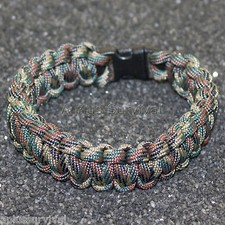 Camo Pattern - 550 lb Type III Paracord Survival Rope Bracelet - Made in the USA