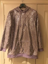 Peacocks purple shinny fleece lined hoodie size 14-16