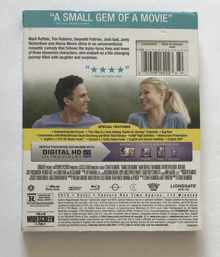 Thanks for Sharing (Blu-ray, 2013) With Slipcover - Picture 2 of 5