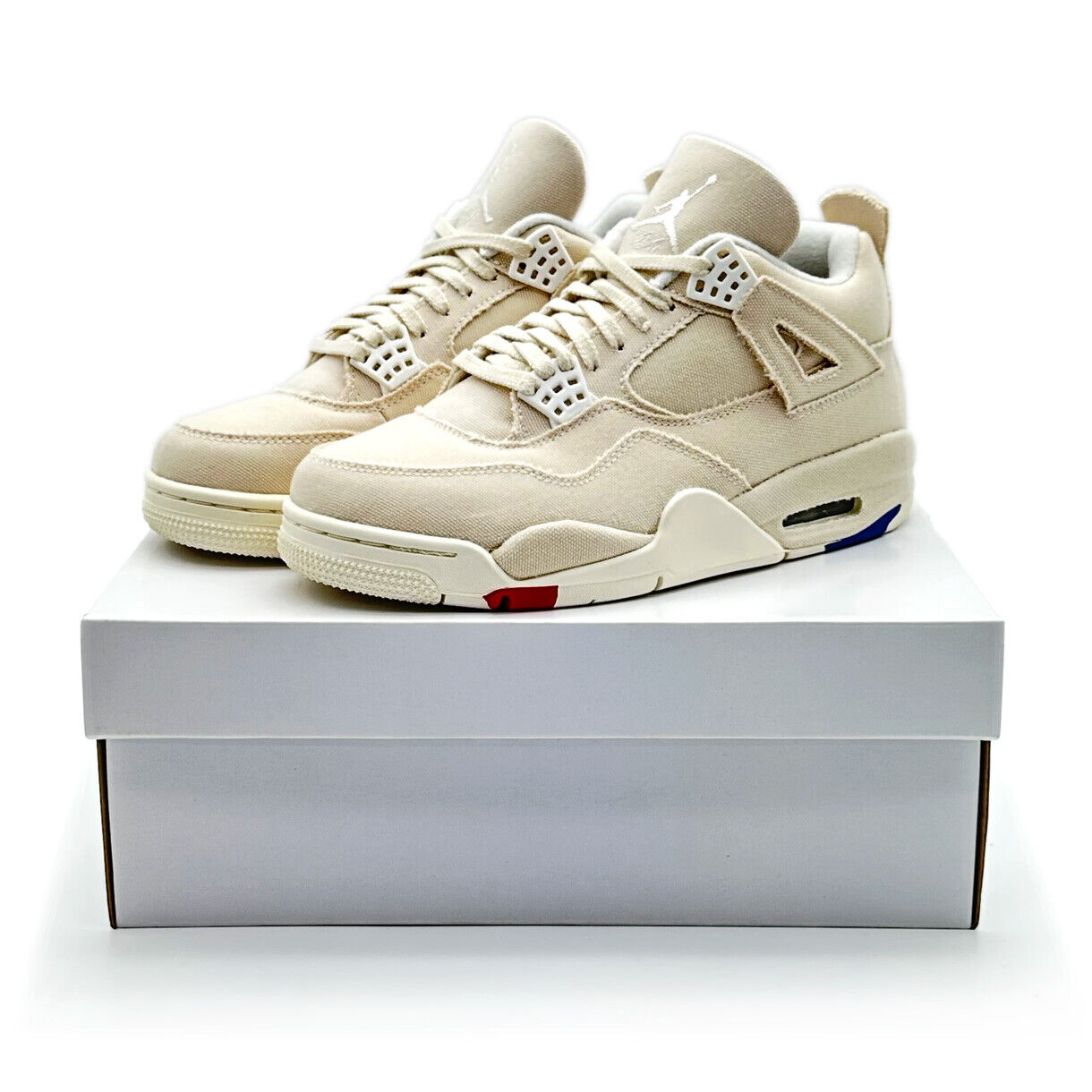 DQ4909-100 Nike WMNS Air Jordan 4 Sail Blank Canvas Cement Grey