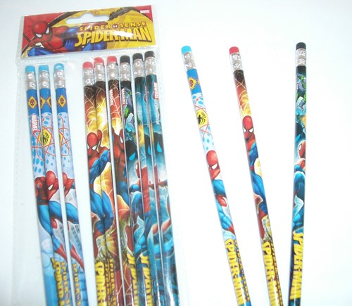 12 pcs Marvel Spiderman Wood Pencils Birthday Party Favor Bag Fillers Spider-Man - Picture 2 of 7