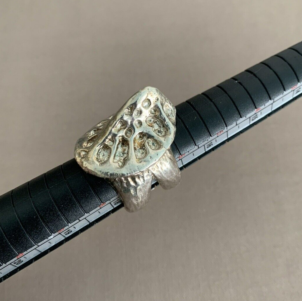 Porter Lyons Alligator Backbone Statement Ring Si… - image 1