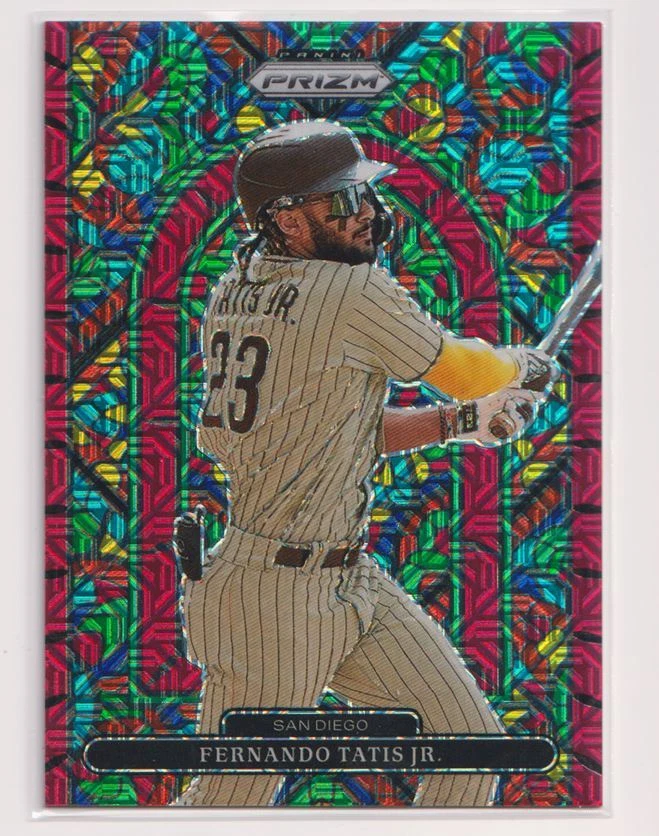 2022 Panini Prizm #SG-1 Fernando Tatis Jr. Stained Glass Red Mojo Prizm #/149