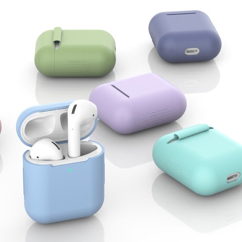 Unisex Airpods 1 2 Auricolari in Silicone Skin Case Cover Protettore per  CUFFIE CARICATORE | eBay