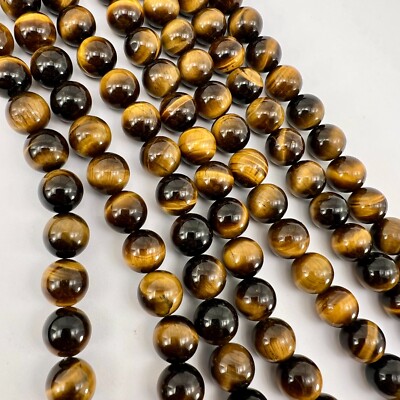Echte Tigerauge 4 6 8mm Perlen 38cm Strang Schmuckstein für DIY Armband Mala