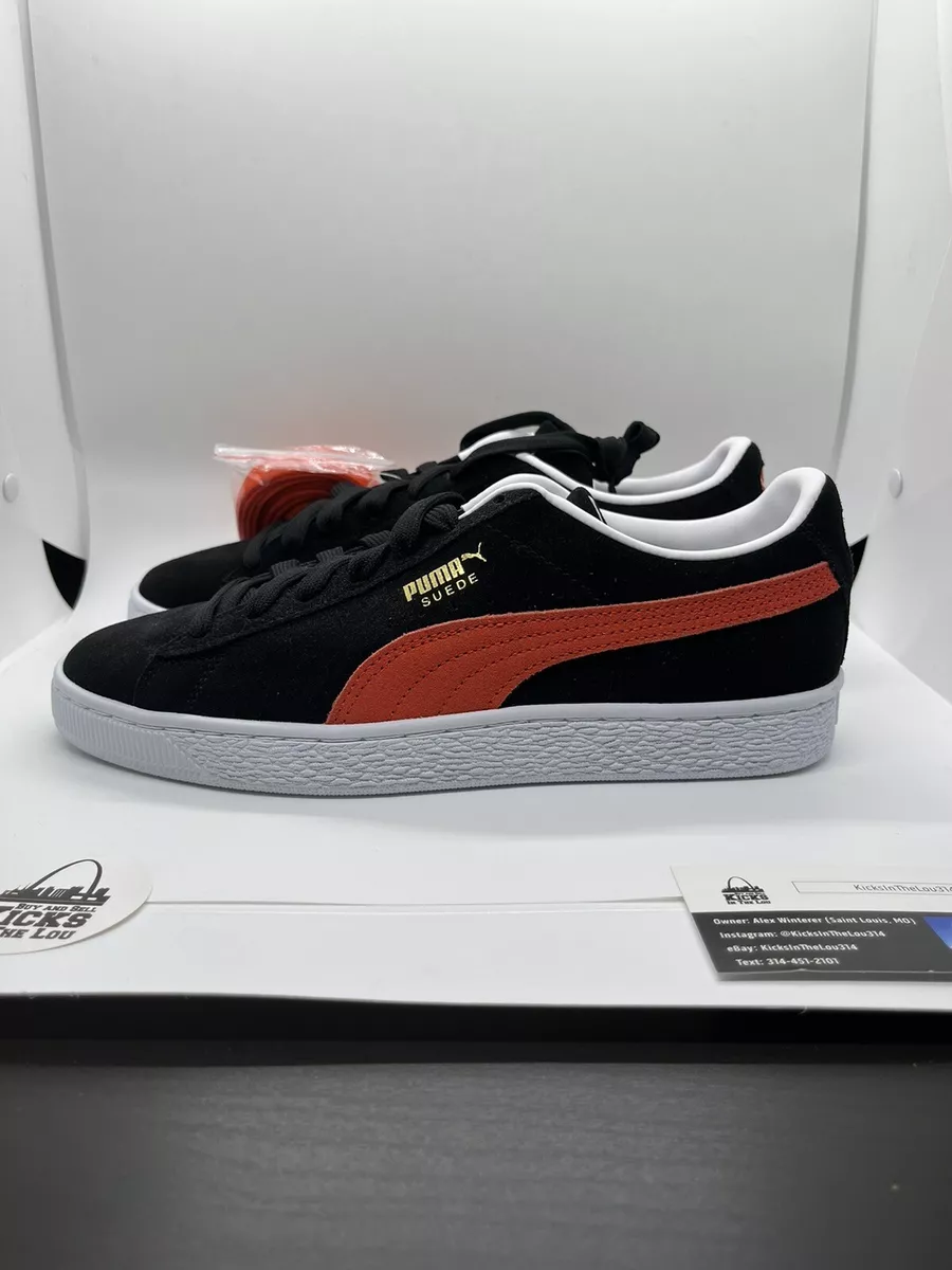 Puma Suede Classic XXI 21 Low Casual Sneakers Black Red 374915-37