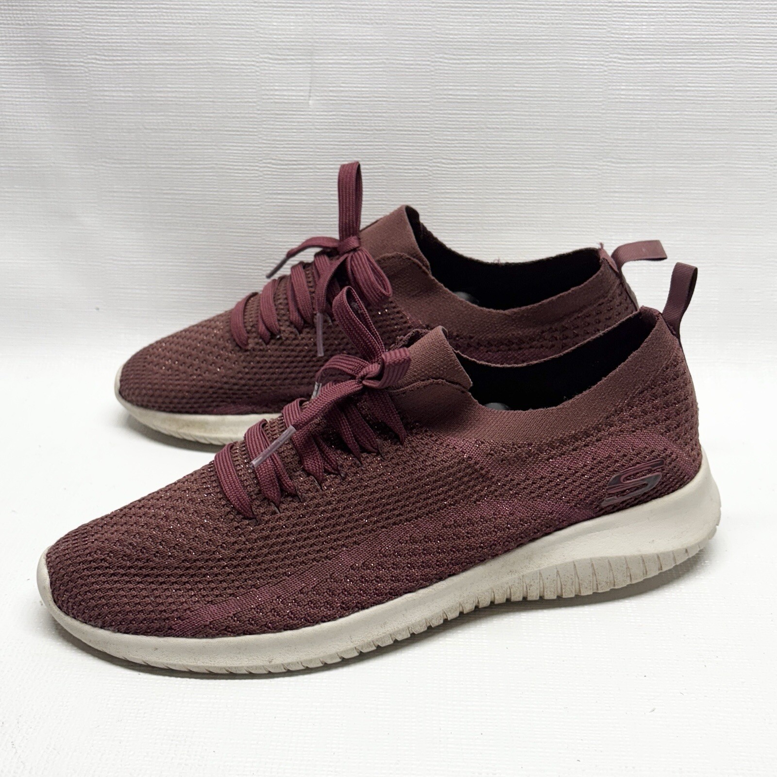 Skechers Ultra Flex Burgundy Slip On Sneakers Shoes Women's