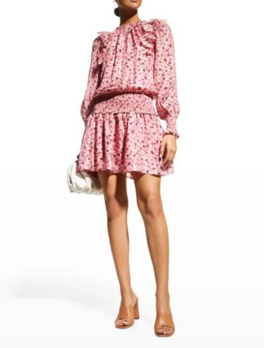 $445 RAMY BROOK Penelope Ruffle Mini Dress Pink Sz XS NWT