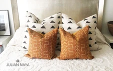 Authentic Rust Mudcloth Pillow CoverTribal 18x18 Mud Cloth