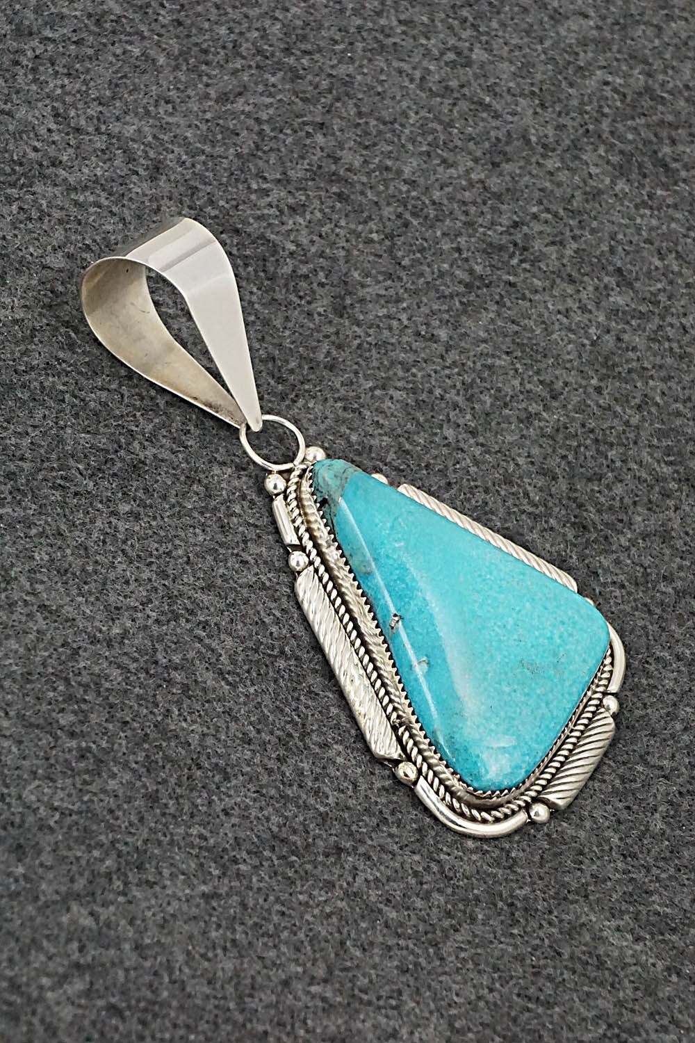 Loading Sign Without Background Turquoise & Sterling Silver Pendant - Kenny Calavaza | eBay
