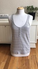 J Crew Womens Olive Striped Seqion Front Henley Tank Top XS