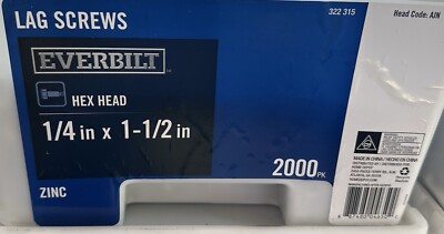 322315 Everbilt 1/4  x 1-1/2  Lag Zinc-Plated Screws Hex Head