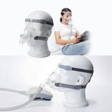 Full Face Mask Silicone Gel Cushion for Sleep with Adjustable Headgear Clips