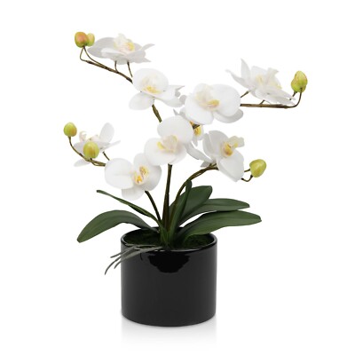 Kunstpflanze Kunstseide Orchidee Blume im Topf Haus Party Garten Deko