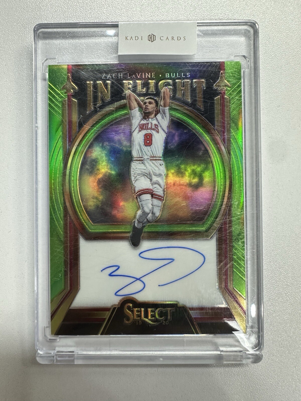 2019-20 Select Zach Lavine In Flight Neon Green Prizms Auto #/99 #IF-ZLV