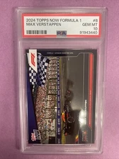 2024 Topps Now F1 Max Verstappen #8 THREE CONSECUTIVE WINS IN JAPAN PSA 10 (R19)