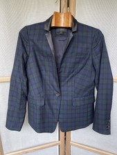 J Crew Regent Wool Green & Blue Tartan Plaid Blazer Jacket Size 2