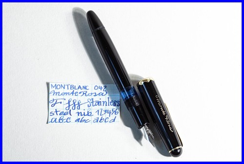 Montblanc Monte Rosa 042 Piston Fountain Pen In Black & Gold With Fine Steel Nib - Picture 8 of 8