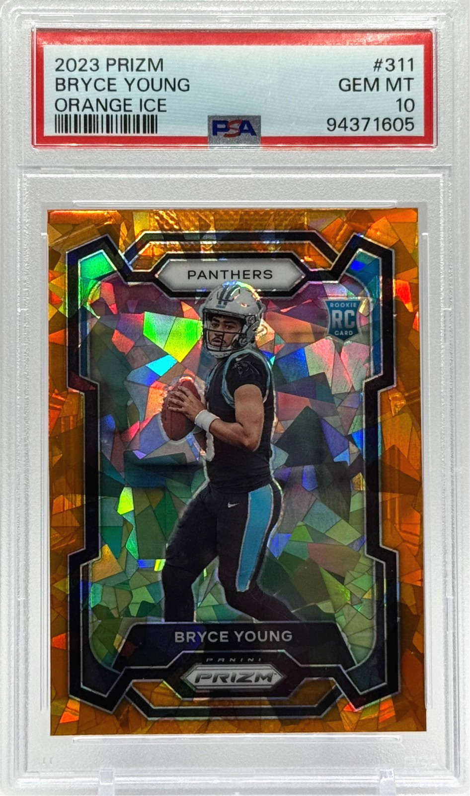 2023 Prizm Bryce Young Rookie Orange Ice #311 PSA 10 Gem Mint Panthers RC