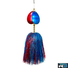 Musky Bucktail Lure 8.5" Double #8 Blades Flash Single Treble Hook (Merica)