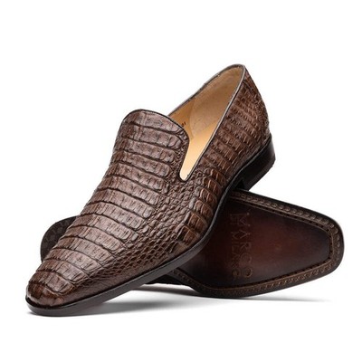 Genuine caiman crocodile Shoes Trento Brown