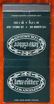 Lew Ritter Clothiers Los Angeles CA Vtg Front/30 Striker Matchbook Cover B-6226