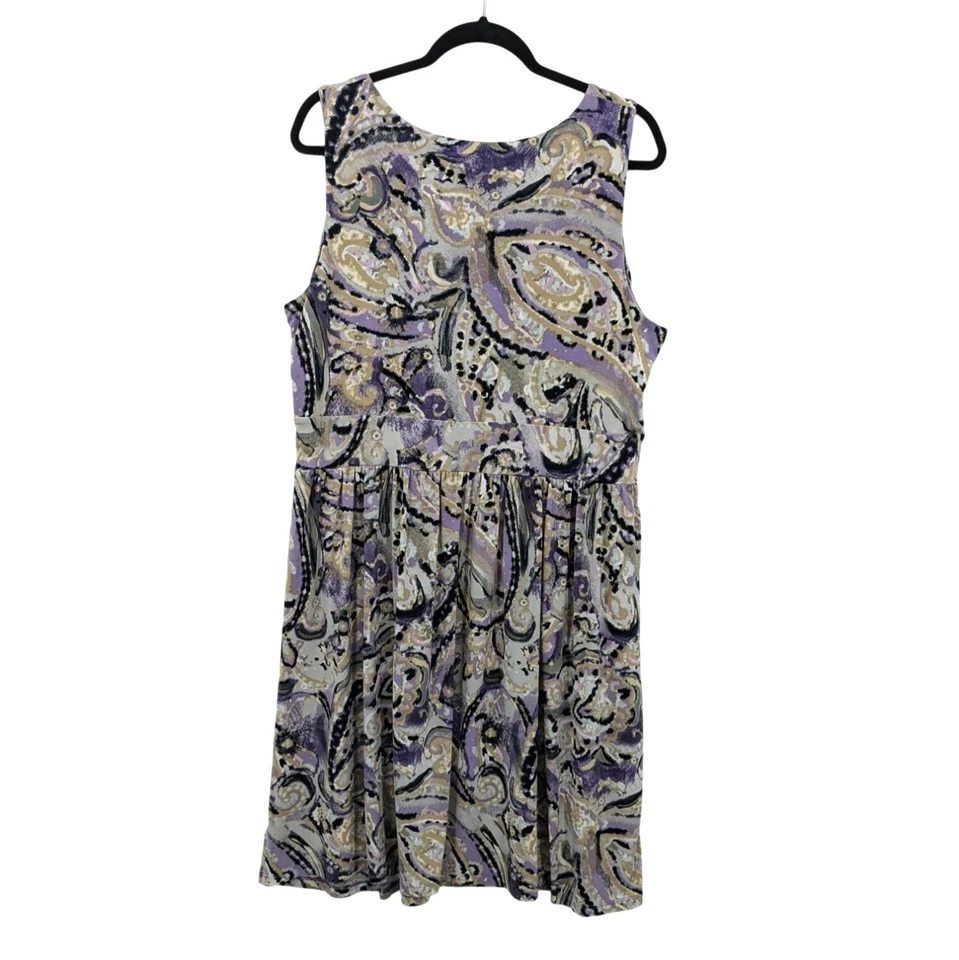 Michael Kors Paisley Print Babydoll Dress Women Size 1X Stretch Flowy Resort Y2K - Image 2 of 4