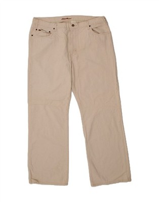 EDDIE BAUER Herren Straight Freizeithose W40 L34 Beige Baumwolle RI12