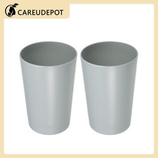 2Pcs Bathroom Toothbrush Tumblers Cup Set PP Cup Color Gray 4.52''x3.03''