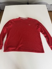 Lacoste Sleepwear Shirt Mens Xl Fist Medium Waffle Knit Lounge Long Slv Red