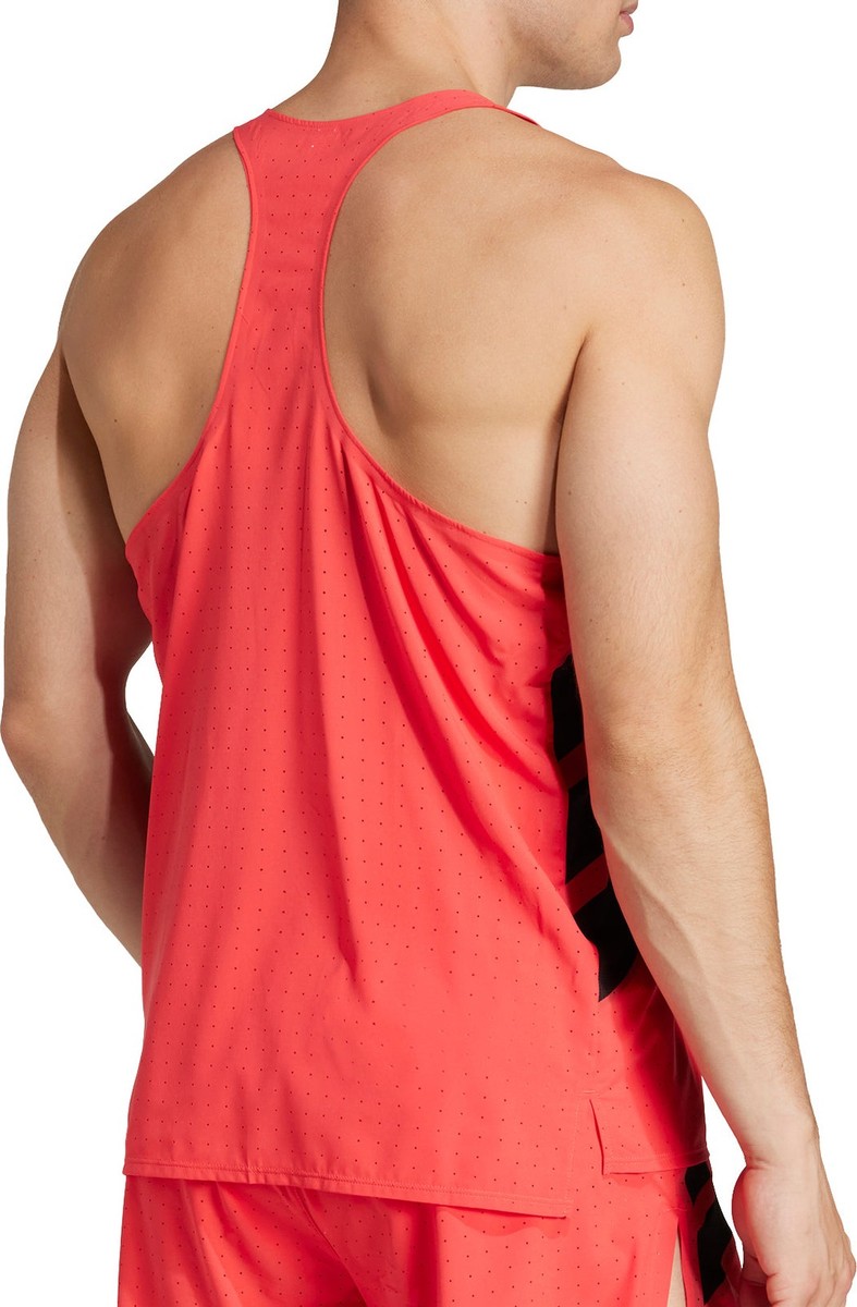 adidas Adizero Road To Records Mens Running Vest - Red | eBay UK