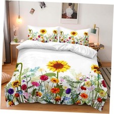 Size Sunflower Pattern Duvet Cover Set for Girls Bedroom Queen Sunflower01