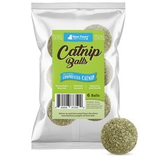 Raw Paws Catnip Balls for Cats 6-Count - Interactive Indoor 6-pack, Green