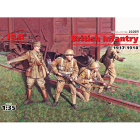 British Infantry 1917-1918 1 Officer + 3 Soldiers Kit 1:35 Icm Kit Figure Milita