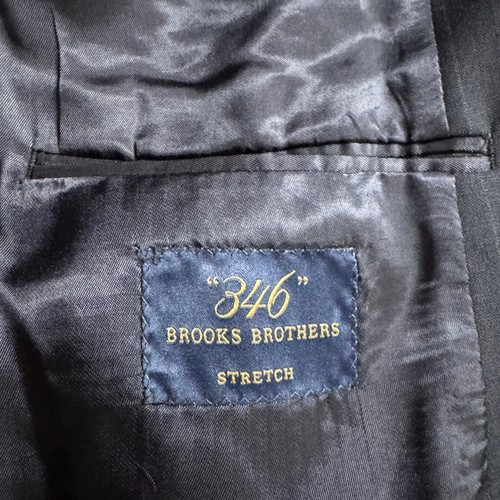 Tuta Brooks Brothers 346 uomo 41R 32W blu navy gessato due bottoni elasticizzata - Foto 5 di 12