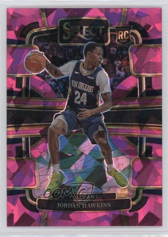2023-24 Panini Select Concourse Pink Cracked Ice Prizm 44/99 Jordan Hawkins 0wc9