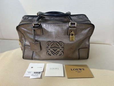 バッグ Loewe Anagram Amazona28 Mini Boston Bag LOEWE Amazona 28 Anagram Handbag Mini Boston Bag Suede Leather Red