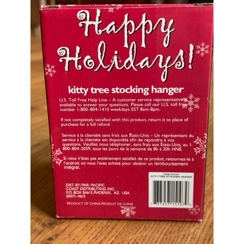 Pet Holiday Kitty Tree Christmas tree stocking hanger cast iron for cat - Picture 2 of 4