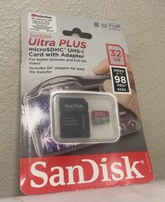 SanDisk Ultra 32GB MicroSDHC UHS-I Card with Adapter - Pre Owned