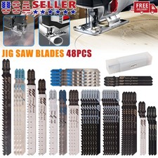 48PC Jig Saw Blades Set T-shank Assorted Wood Plastic Metal Cutting Jigsaw Blade