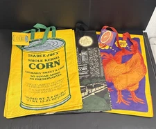 Trader Joe’s Lot Of 3 Beautiful Reusable Shopping Bag Brand New With Tags 