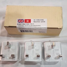 Travel Plug Adapter Ceptics UK 2 in 1 Type G US 3 Pack, white gray New 1023