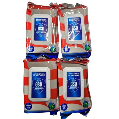 GSD Good Hygiene Defense Family Size All Surface w Aloe Vera 4 PK X 80 Wet Wipes