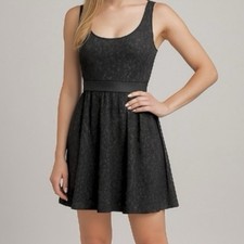 Express Dress S Black Snake Print  Metallic Jersey Knit Mini Cocktail