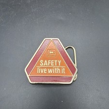 John Deere 1989 Safety Live With It Belt Buckle with 1968 Deer Trademark Logo