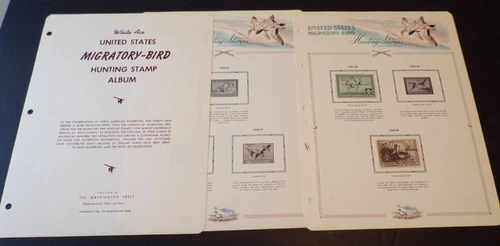 US Stamp Collection-Migratory Bird Duck stamps on 15 White Ace album pages(J102)