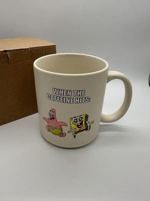 SpongeBob Schwammkopf Typo Becher ''when the coffein hits'' neu im Karton 